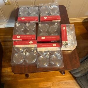 Holiday Time Clear Plastic Ornaments - Red Packaging